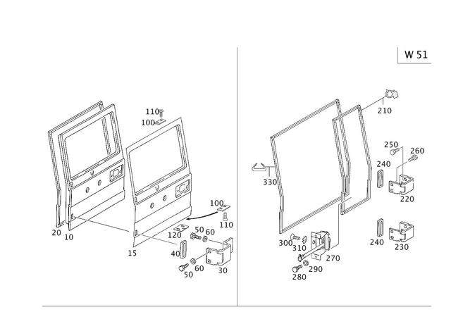 4637406500 - : Rear Door for Mercedes-Benz Image