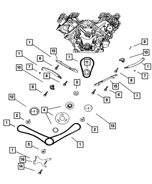 Timing Belt and Cover for 2005 Dodge Durango #0