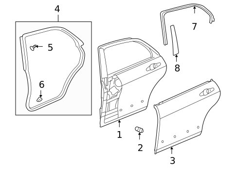 Door & Components for 2005 Honda Accord #1