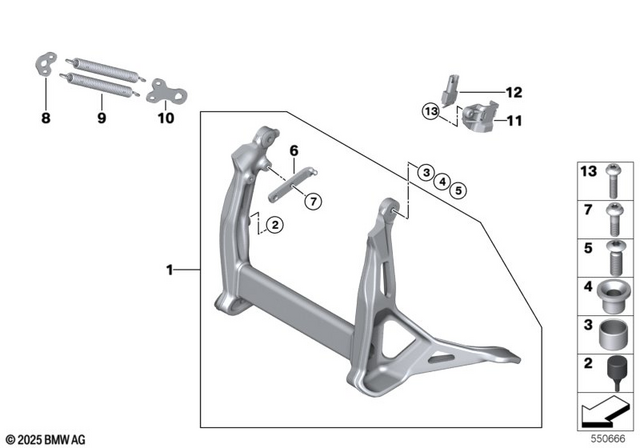 46525A73B88 - Frame and Mounting Parts: Center Stand -  for BMW-Motorrad Image