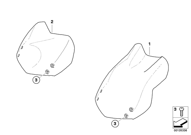 71607688283 - : Installation Kit Windshield High - Klar for BMW-Motorrad Image