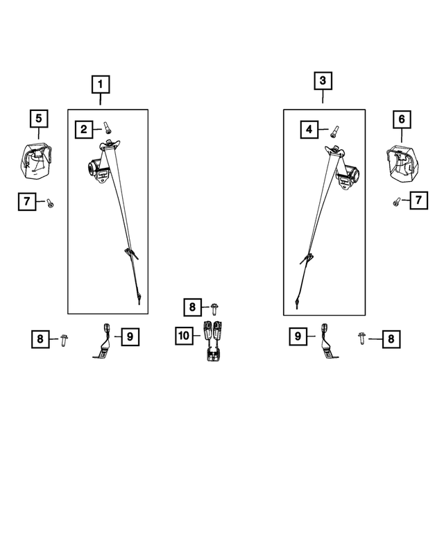 6JW881L1AB - Restraints: 3rd Row Outer Seat Belt for Mopar Image image