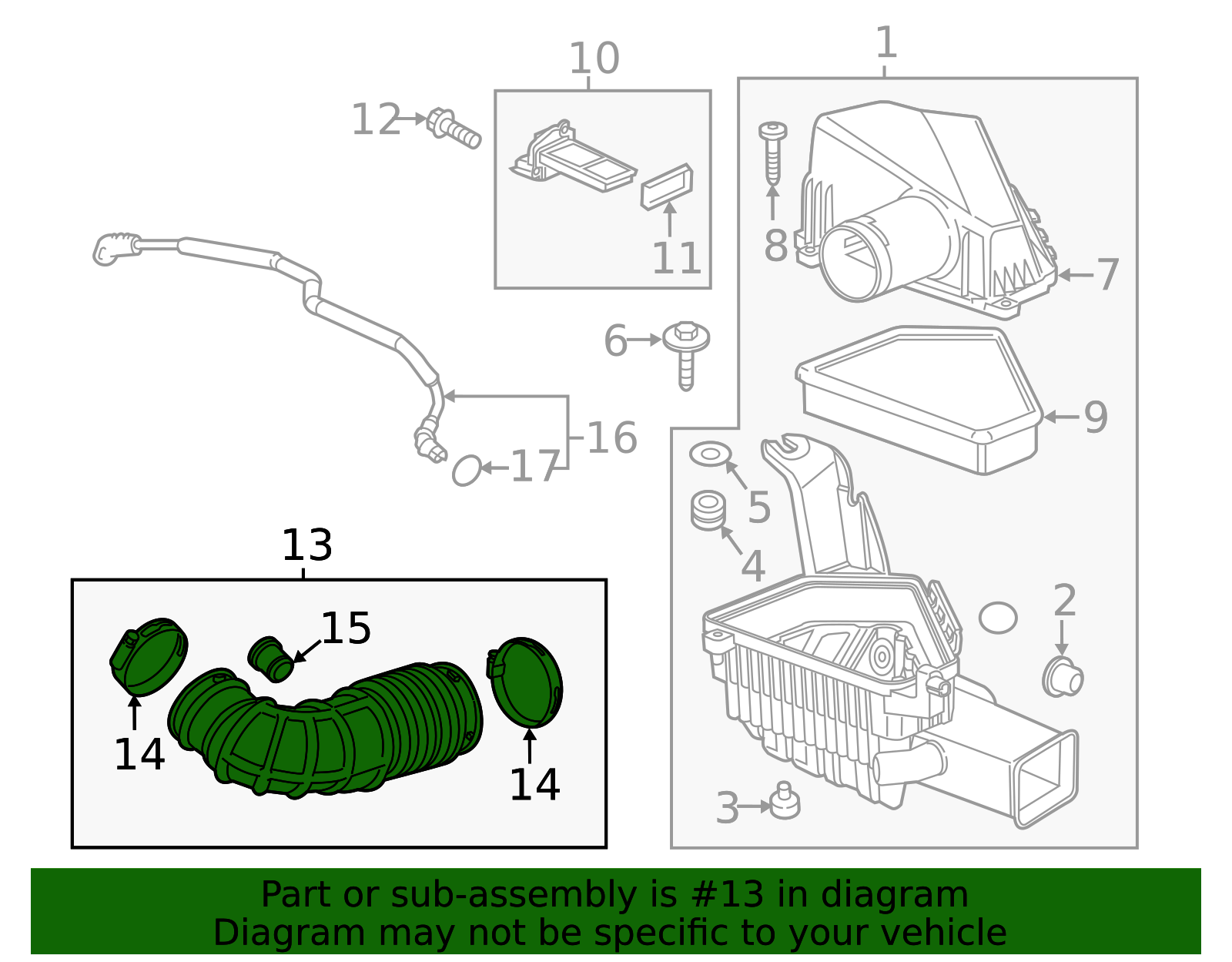 2010-2014 Cadillac CTS Air Cleaner Outlet Duct 22816824 | OEM Parts Online