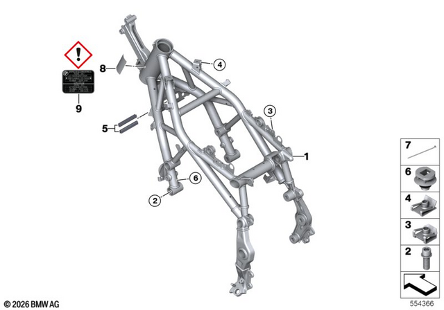 61138358761 - Frame and Mounting Parts: Edge Protection - L=80Mm for BMW-Motorrad Image
