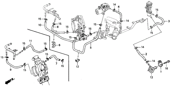 Water Hose (1) for 1994 Acura Legend #0