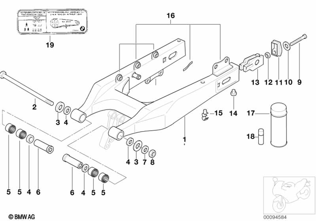 7119905829 - Rear Axle, Rear-Wheel Drive, Suspension: Washer - A15 zns3 for BMW-Motorrad Image