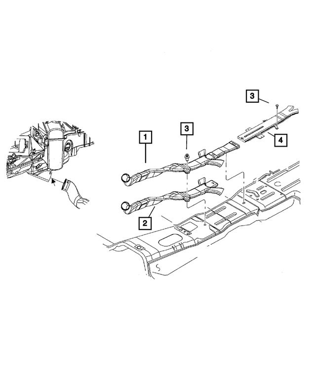 55055776AB - Air Conditioning &amp; Heater: Floor Duct for Mopar Image