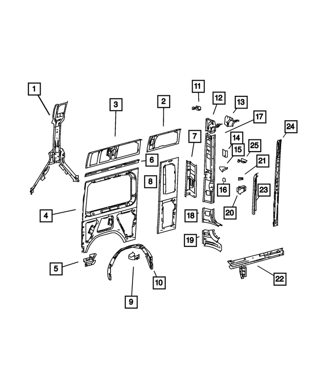 68009351AA - Body Sheet Metal Except Doors: Wheelhouse Panel for Mopar Image
