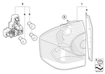 63213404104 - Lighting: Rear Light in the Side Panel,White Right for BMW Image
