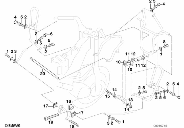 7119901415 - Front Axle, Front Suspension: Fillister-Head Screw - M8X20 for BMW-Motorrad Image image