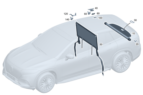Twin Roller Blinds/Load Compartment Cover for 2024 Mercedes-Benz EQS 580 SUV #0