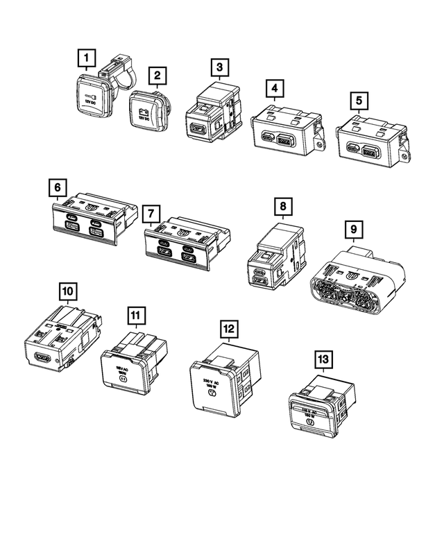 68276118AA - Electrical: Power Outlet Cap for Mopar Image