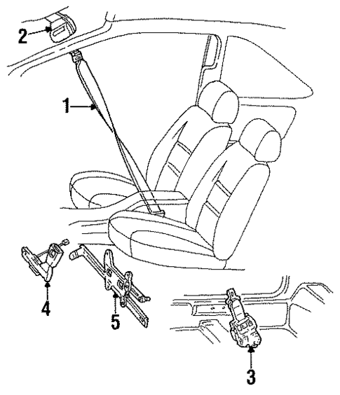 Front Seat Belts for 1992 Mercury Cougar #1