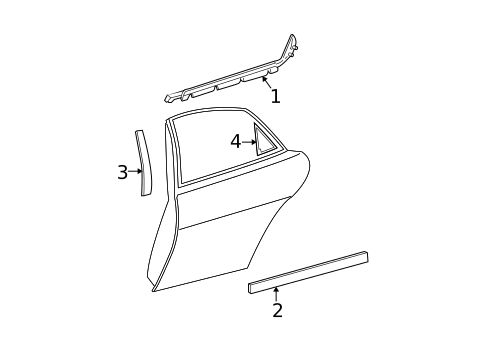 Exterior Trim - Rear Door for 2003 Chrysler Sebring #0