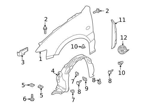 Exterior Trim - Fender for 2009 Mazda Tribute #0