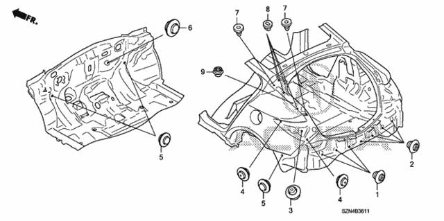 Grommet (RR.) for 2012 Acura ZDX #0