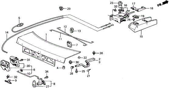 Trunk Lid for 1988 Honda Accord #0