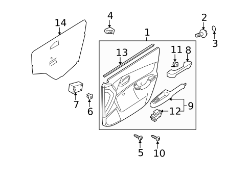 Interior Trim - Front Door for 2008 Kia Rio5 #0