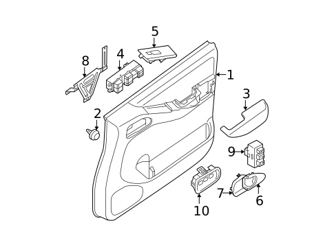 Interior Trim - Front Door for 2005 Nissan Pathfinder #0