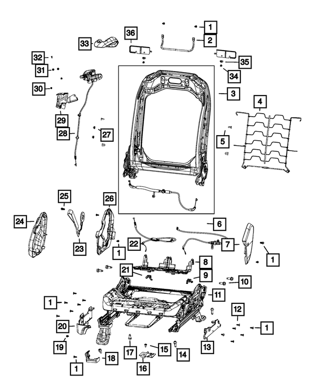 68276611AK - : Front Seat Back Frame for Mopar Image