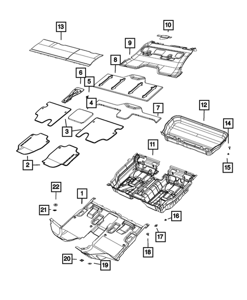 Carpets, Floor Mats, Load Floor and Silencers for 2017 Chrysler Pacifica #0