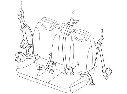 Seat Belt for 2007 Hyundai Entourage #1