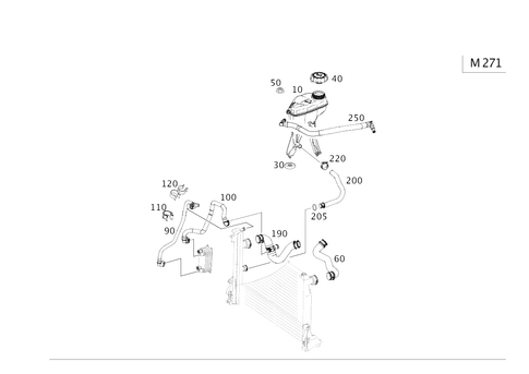 Expansion Tank, Mounting and Hoses for 2015 Mercedes-Benz SLK250 #0