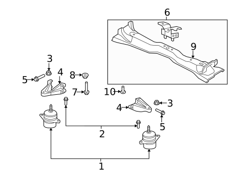 Engine & Trans Mounting for 2010 Ford Mustang #0