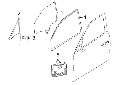 Glass - Front Door for 2012 Porsche Panamera #0