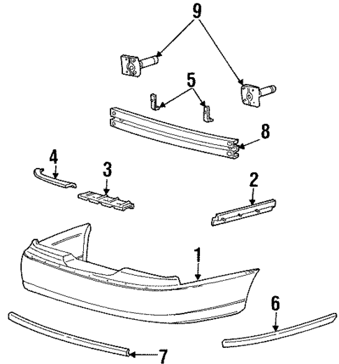 Bumper & Components - Rear for 2001 Lincoln Town Car #0