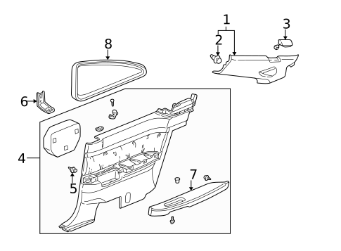 Interior Trim - Quarter Panels for 2003 Acura CL #0