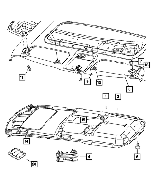 Headliners-Visors-Assist Straps for 2010 Jeep Commander #0