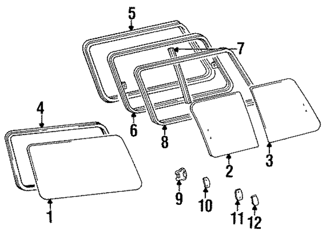 1991  1991 Toyota Quarter Glass Seal 6274160050
