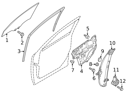 Glass - Front Door for 2021 Mazda CX-3 #0