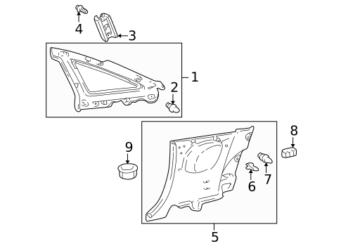 Interior Trim - Quarter Panels for 2005 Toyota Celica #0