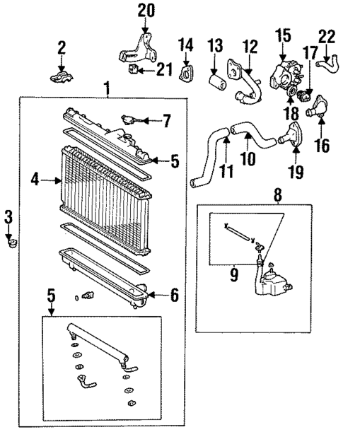 Radiator & Components for 1996 Toyota Celica #0