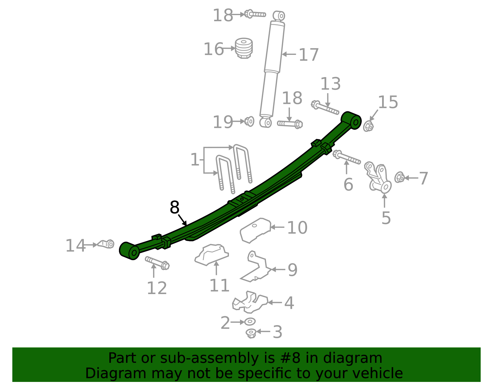 Contact Leaf Spring 2026 Chevrolet Silverado 1500 Leaf Spring 85827252 GM | GMPartsDirect.com