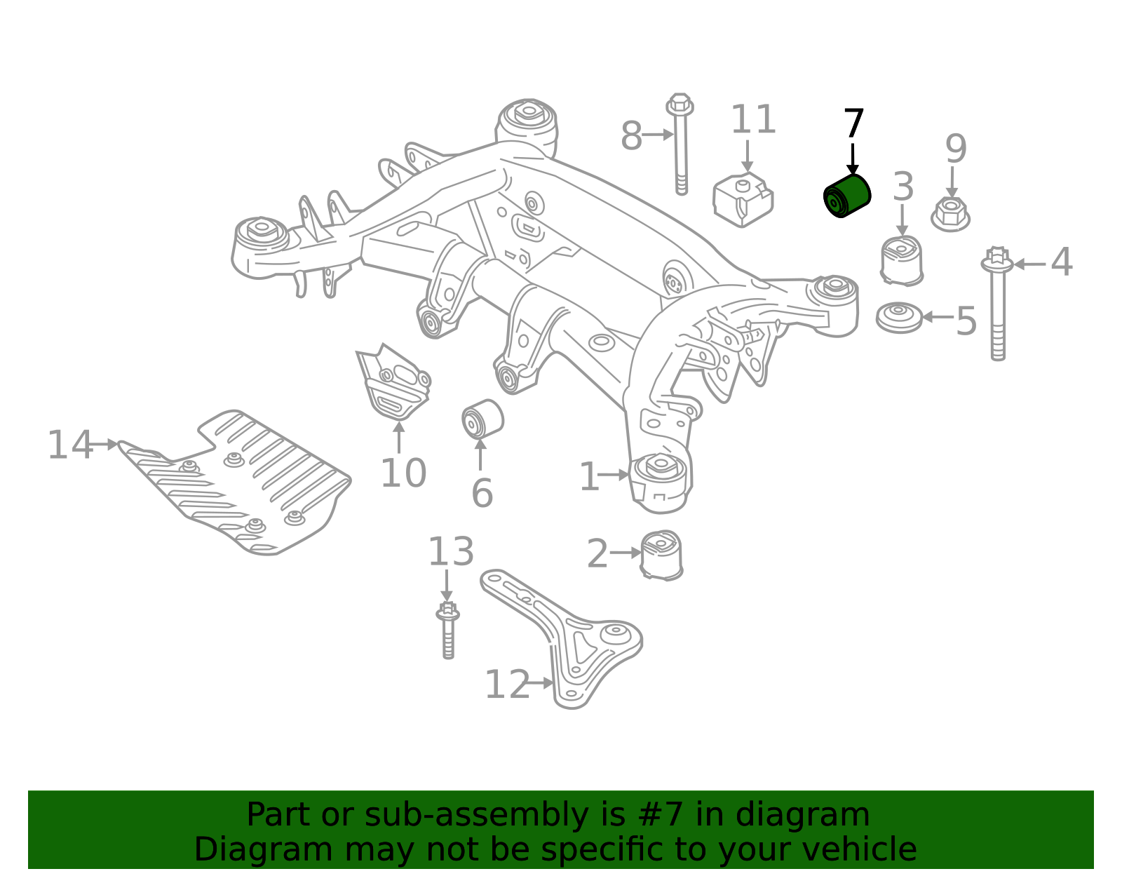 33316882543 - 2018-2024 BMW Suspension Cross-Member Rubber Mount
