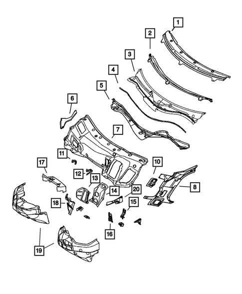 Cowl and Dash Panel for 2008 Chrysler Crossfire #0