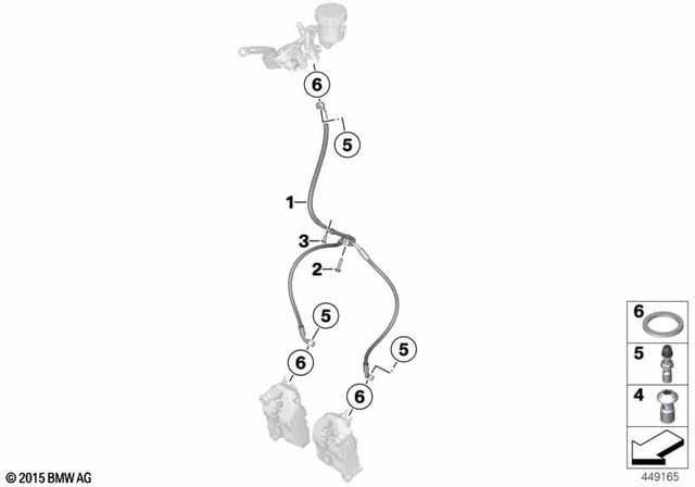 34327710820 - : Brake Hose Front for BMW-Motorrad Image