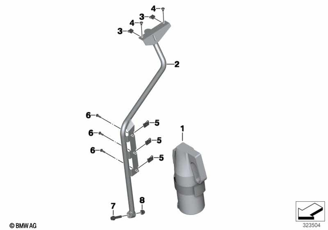 72600000335 - Audio, Navigation, Information Systems: Installing Set Fire-Extinguisher Powder - 1 Kg for BMW-Motorrad Image