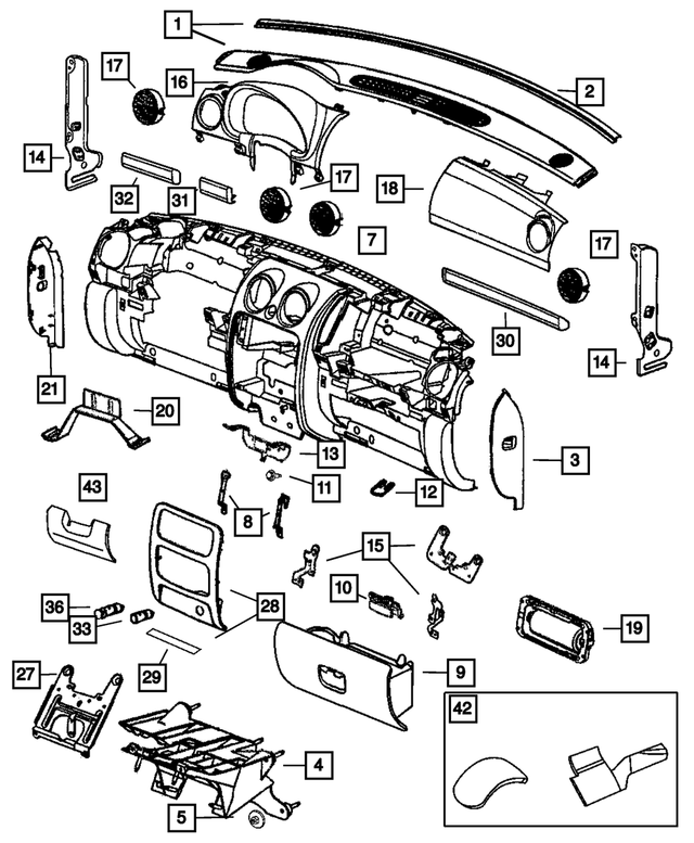 5JF63XDHAC - Instrument Panel and Radios and Consoles: Knee Blocker Panel for Mopar Image