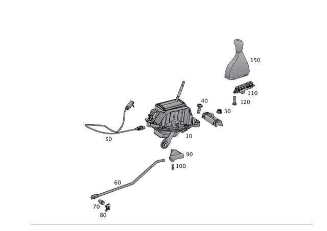 2312670300 - MB Automatic Transmission: Center Gearshift for Mercedes-Benz: SL400, SL450, SL550, SLC300, SLC43 AMG, SLK250, SLK300, SLK350, SLK55 AMG Image image