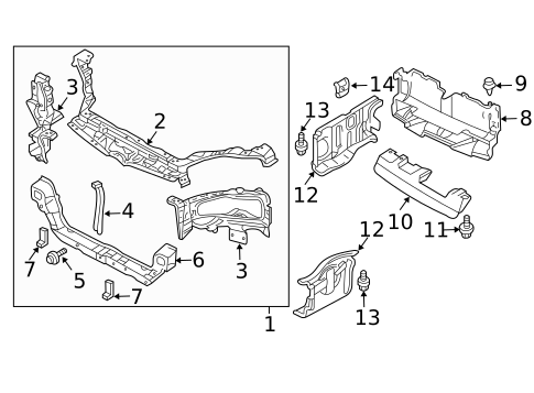 Radiator Support for 2002 Dodge Stratus #0