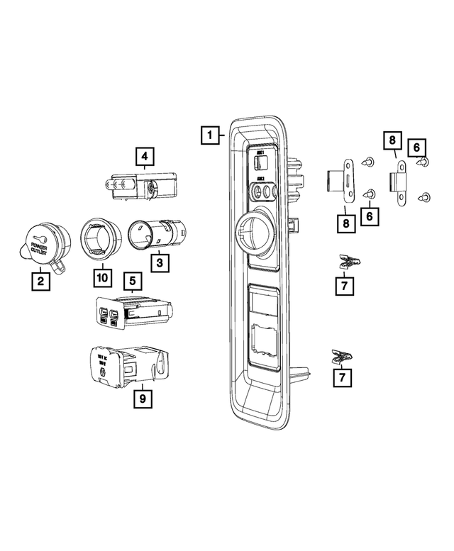 5RU41BD1AA - Electrical: Power Outlet Bezel for Mopar Image