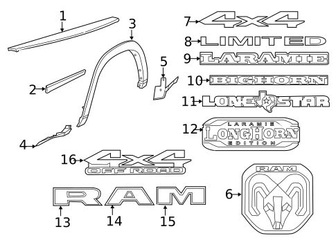 Exterior Trim - Pick UP Box for 2025 Ram 2500 #3