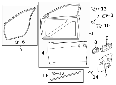 Door & Components for 2017 Toyota Camry #2