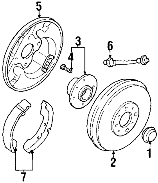 F7CZ2200BA - Brakes: Rear Shoes for Ford: Escort | Mercury: Tracer Image