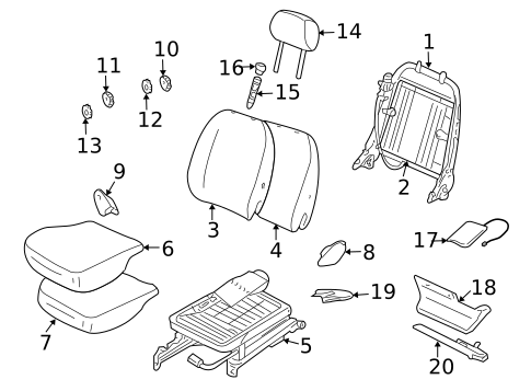Front Seat Components for 2005 Land Rover Freelander #1