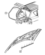 5115671AA - Doors and Related Parts: Hood To Radiator Weatherstrip for Mopar Image